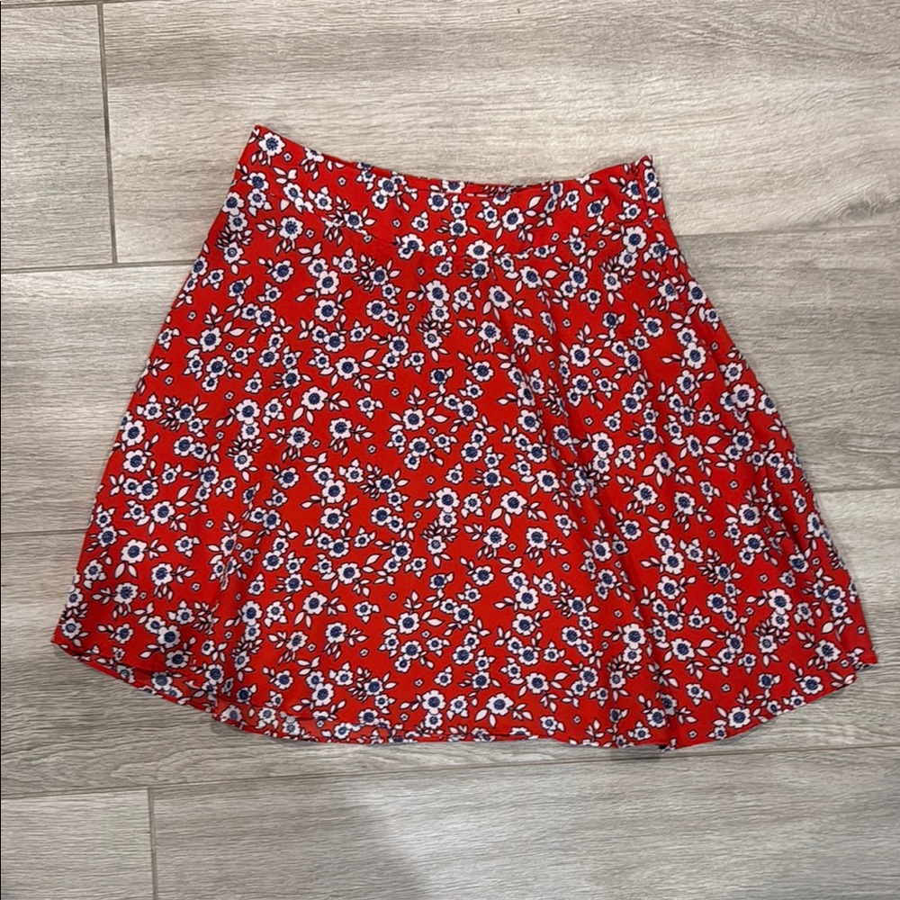 Socialite Vibrant Red Floral Mini Skirt